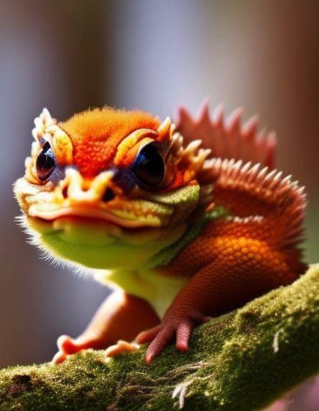 Cute Baby Dragon Hatchling in Impressionistic Style