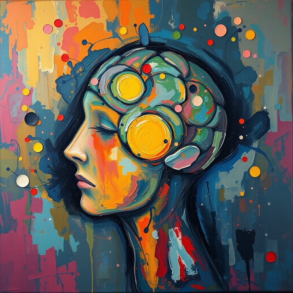 Mind's Escape: Peaceful Transcendence in Textured Oil Painti...