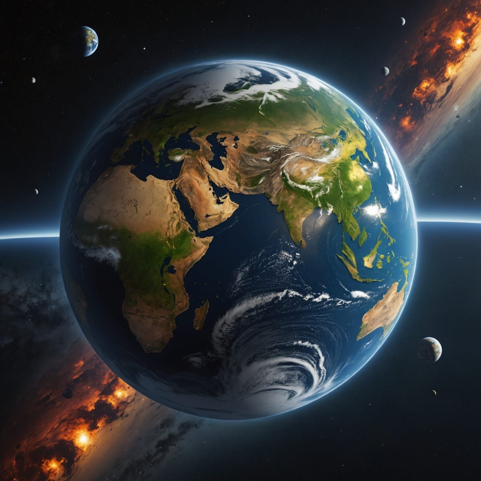 Earth Rotation: Detailed Matte Painting in 8K