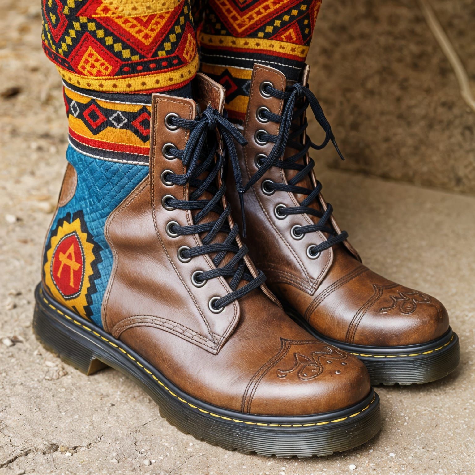 Ndebele Art Style Doc Martens Boots