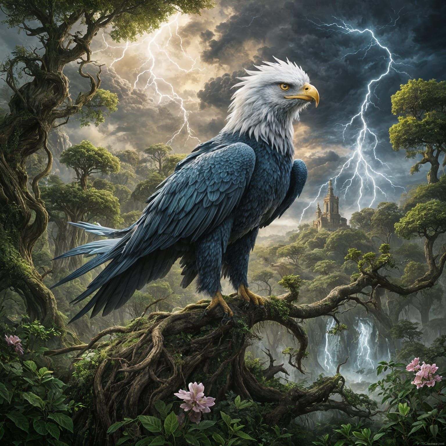 A Stormcrest Leonarbor in the Heart of a Primeval Rainforest Glade