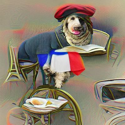 French Bulldog at Cafe: A Parisian Scene