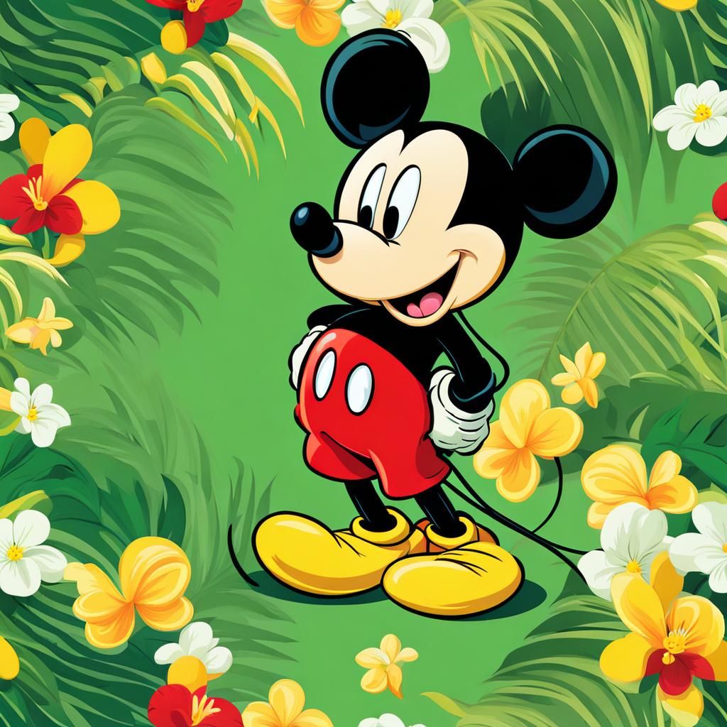 Mickey Mouse with Parrot Companion