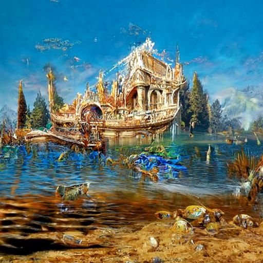 Luminous lake sinking by Leonardo da Vinci and Ferdinand Kna...