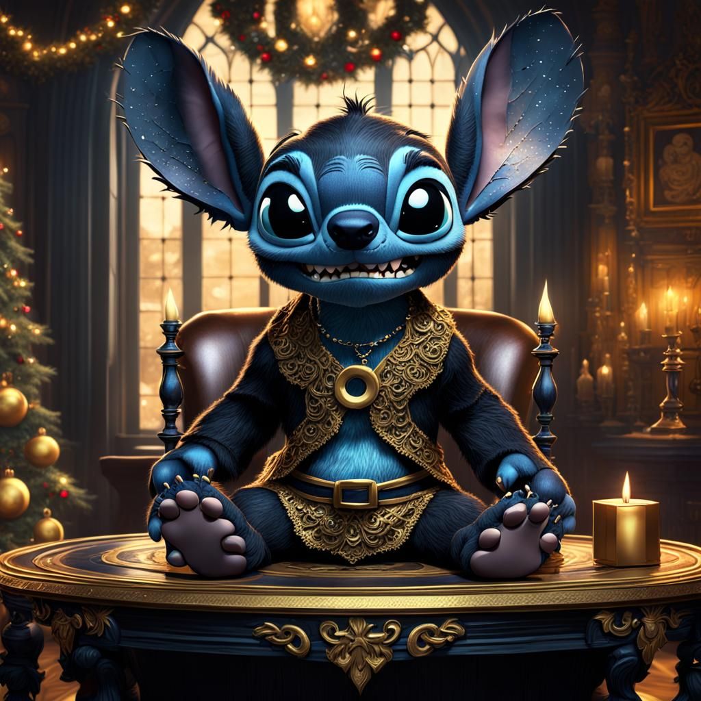 Gothic Lilo and Stitch Christmas Fantasy