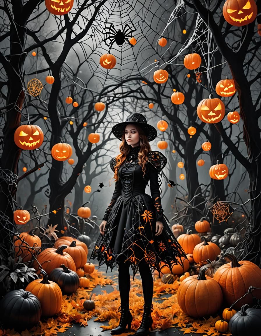 Surreal Autumn Dreamer in a Luminescent Landscape