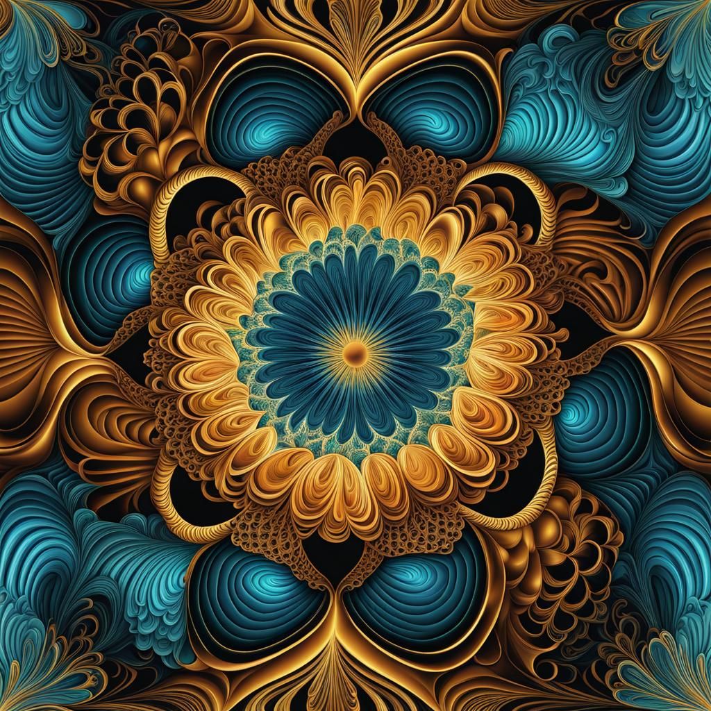 Abstract Fractal: Ephemeral Serenity in Zentangle Style