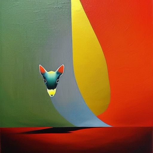 Surreal Animal in Precisionist Chiaroscuro Painting