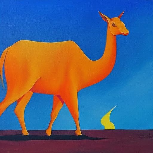 Surreal Animal in Precisionist Chiaroscuro Painting