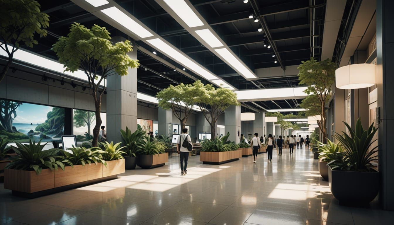 Serene Frutiger Technozen Environment with Soft Lighting