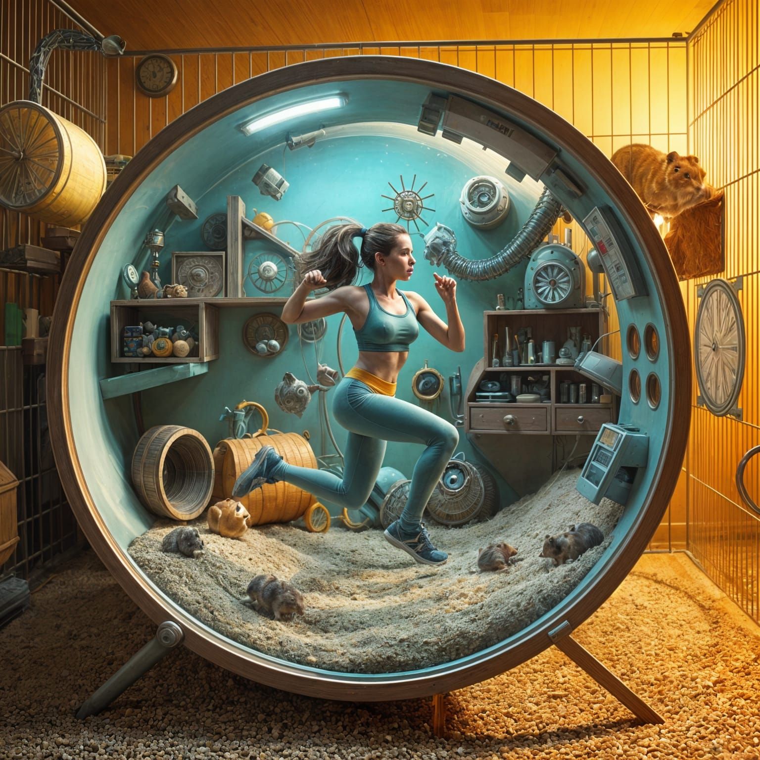 Hyperrealistic Hamster Wheel Runner