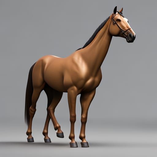 Epic 3D Horse Coin in Cinematic Style