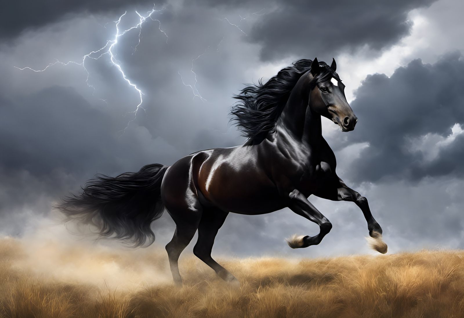 Black Beauty, the Stallion. Born free, Run free, be free.