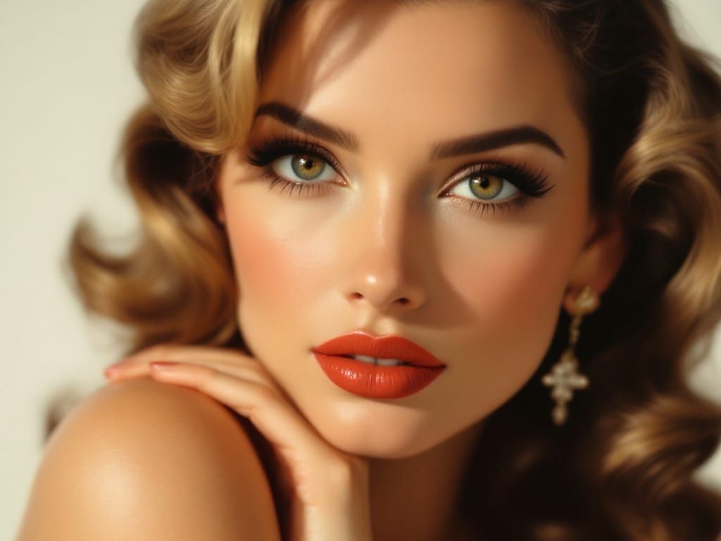 Soft Focus Pin-Up Beauty in Retro Style