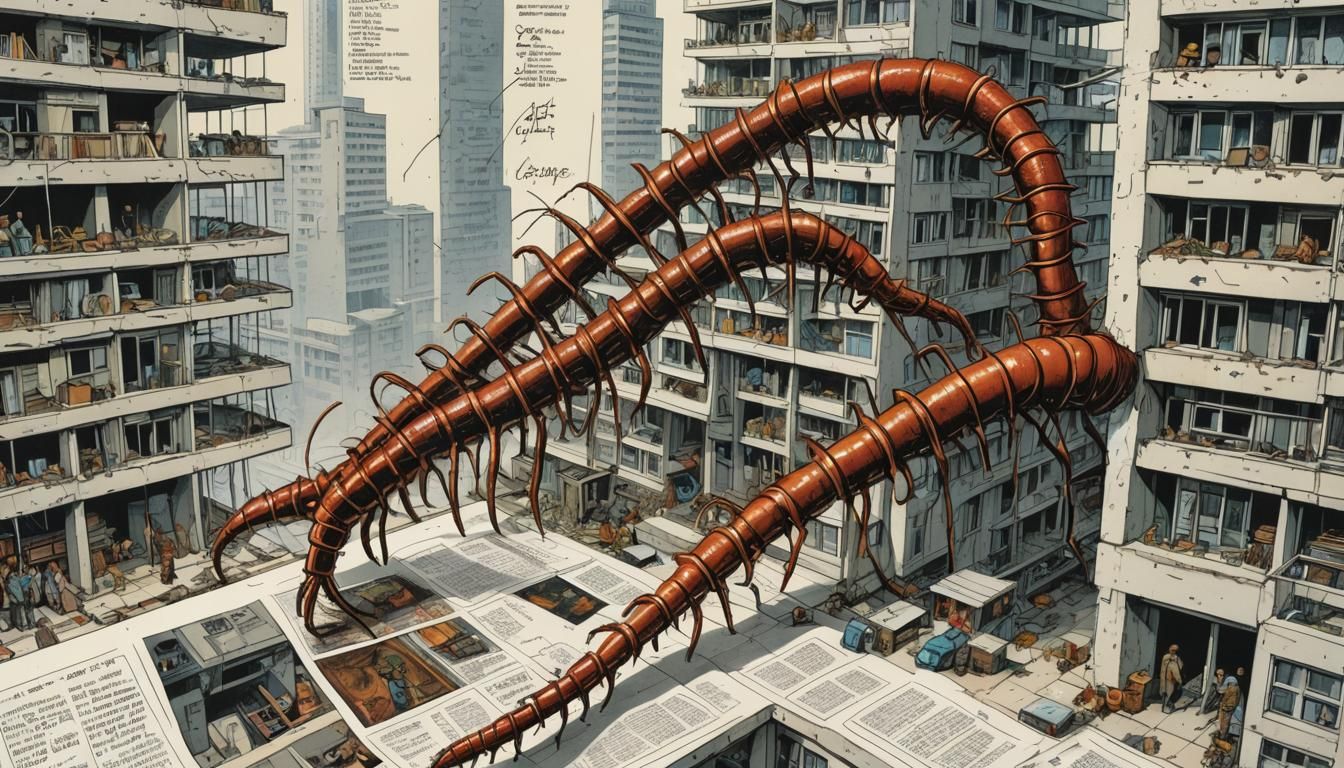 Chernobyl Centipede in Polish Comic Art Style