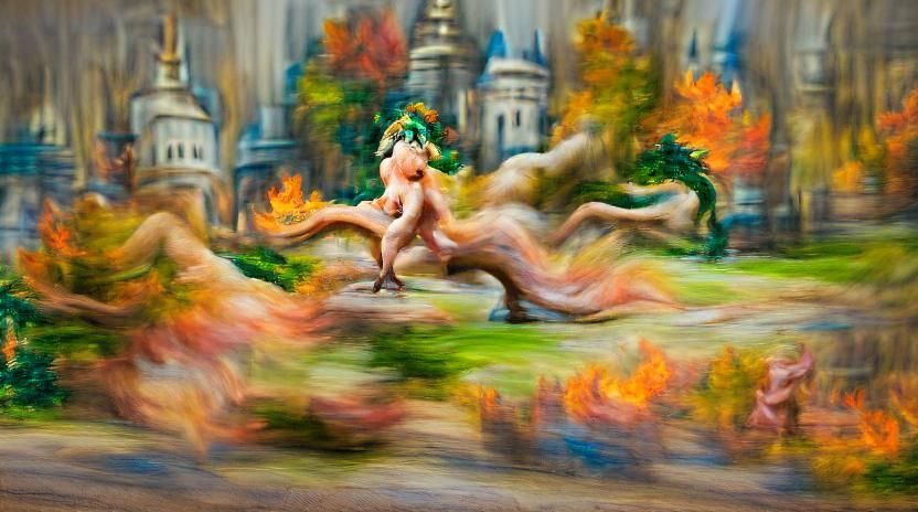 Dragon Burns Forest in Classical Style