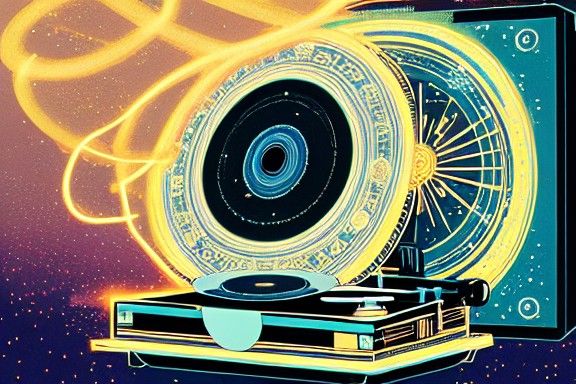 Sparkling Stars Surround Record Player