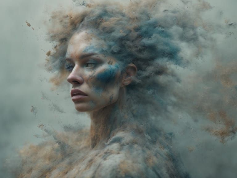 Impressionist Portrait of a Woman in Melancholy