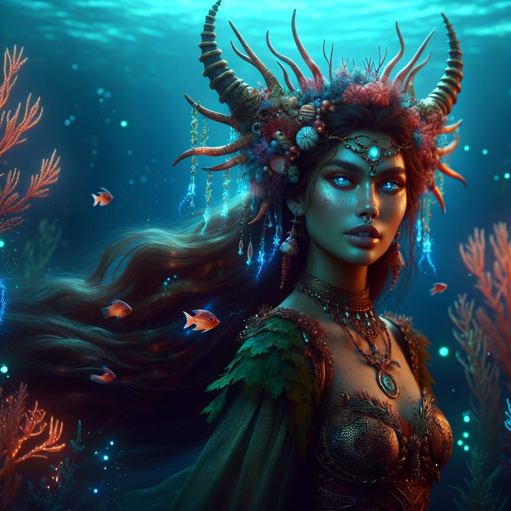 Eistla: Bioluminescent Viking Mermaid in Romantic Oil Painti...