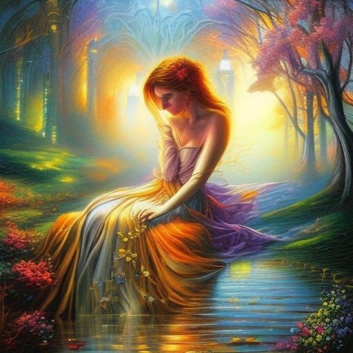 Ethereal Beauty in Neo-Impressionistic Comic Book Art