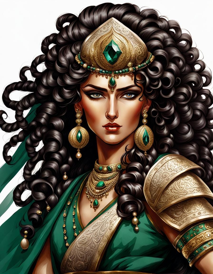 Ottoman Warrior Woman with Emerald Eyes