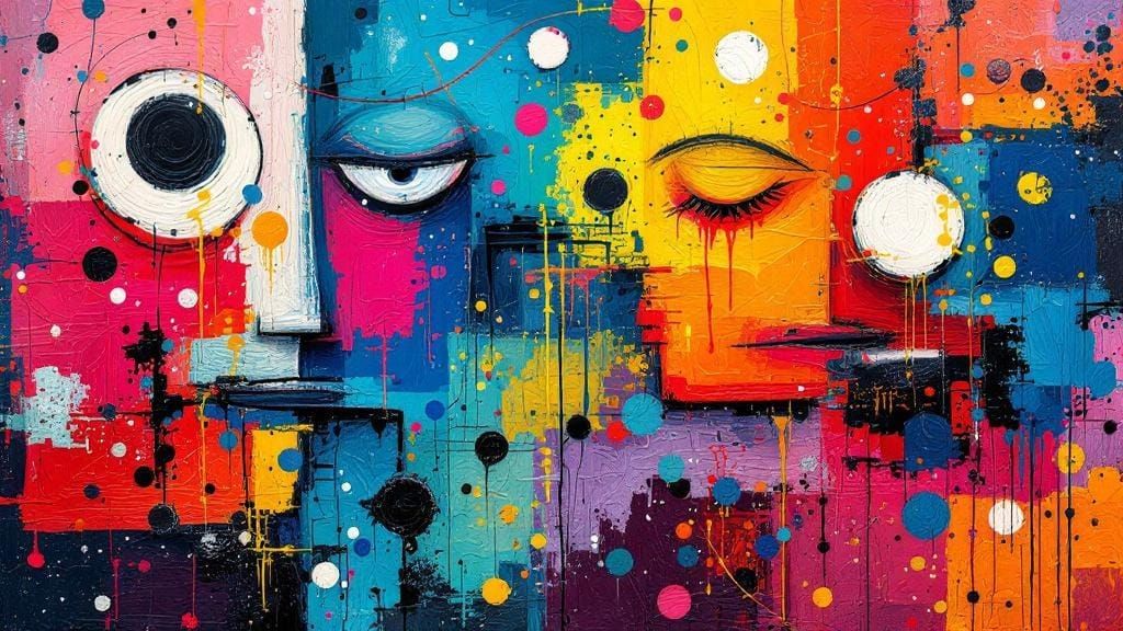 Abstract Forms in Harmony: Impasto Expressionism