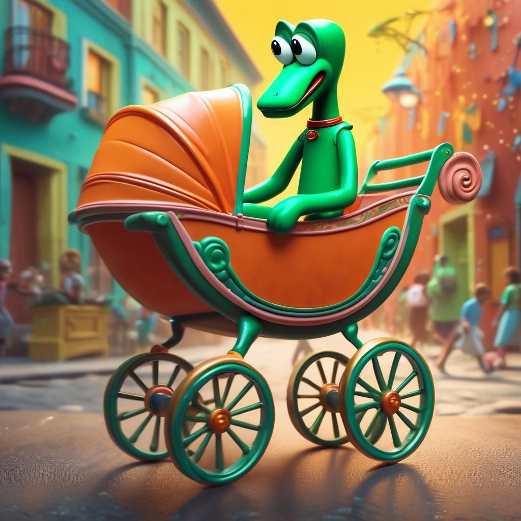 Hyperrealistic Gumby in Carriage Splash Art