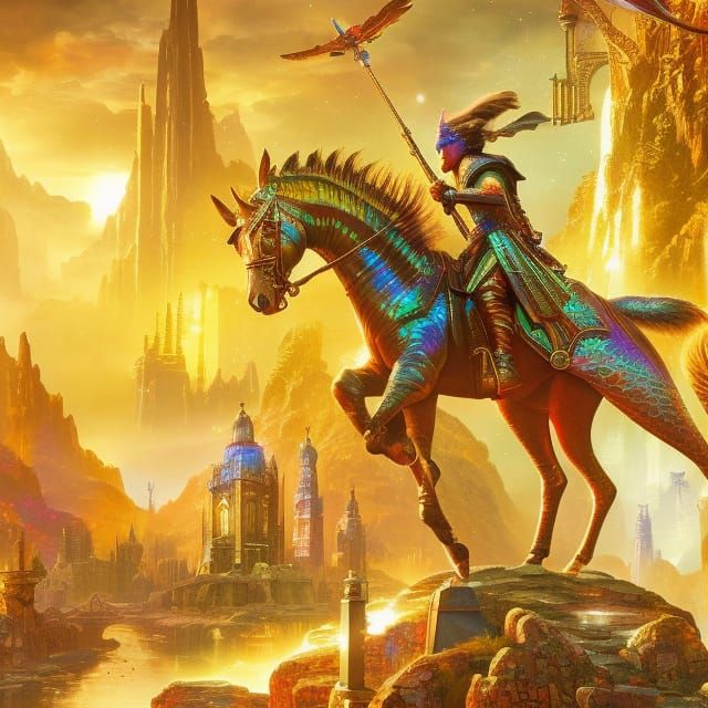 Golden Holographic Foil Fantasy Steed