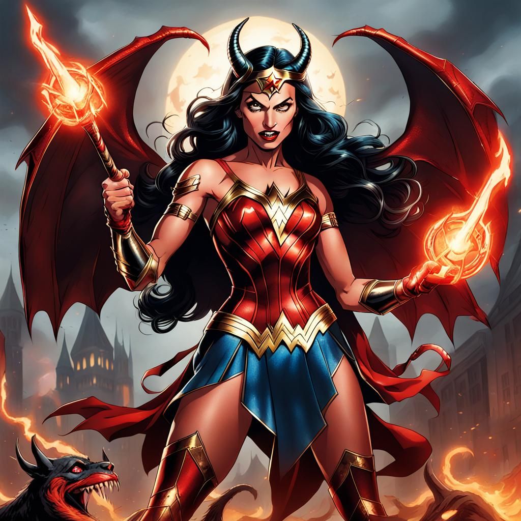Wonder Woman as a Fearsome Diablesse