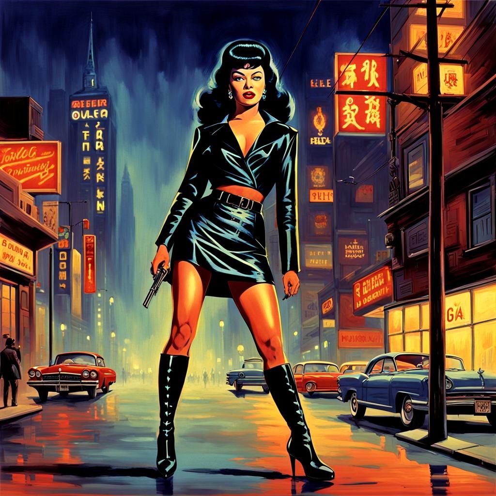 Femme Fatale in Killer Boots: 3D Anime Art