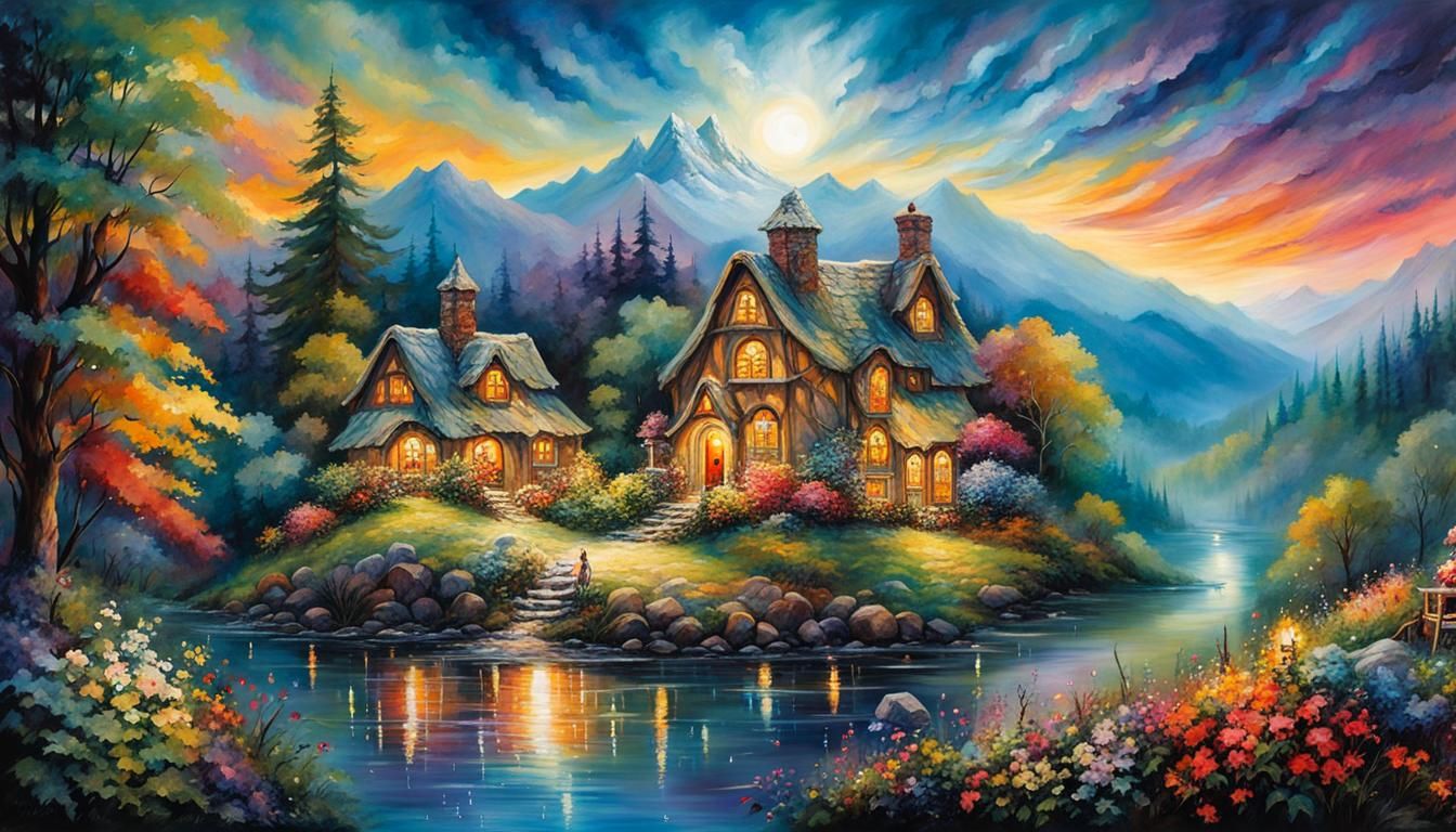 Ethereal Fairy Wonderland in Airbrush Art Style