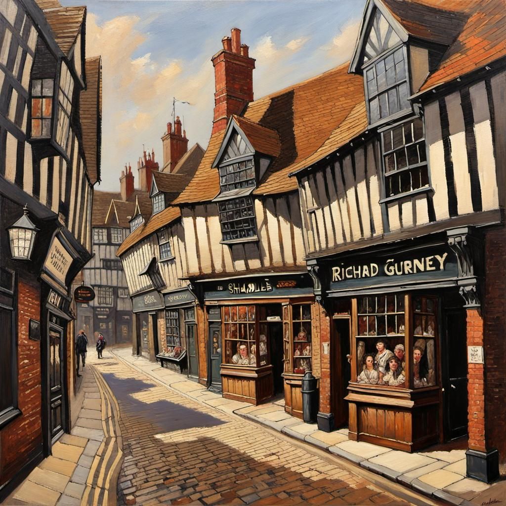 The Shambles as Oil Painting on Canvas