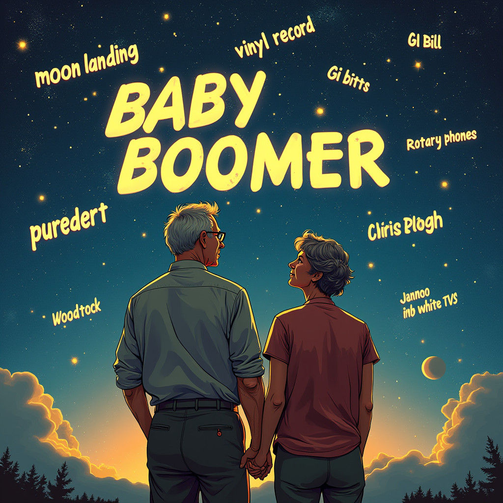 Nostalgic Sky: Baby Boomer Generation in Retro Art