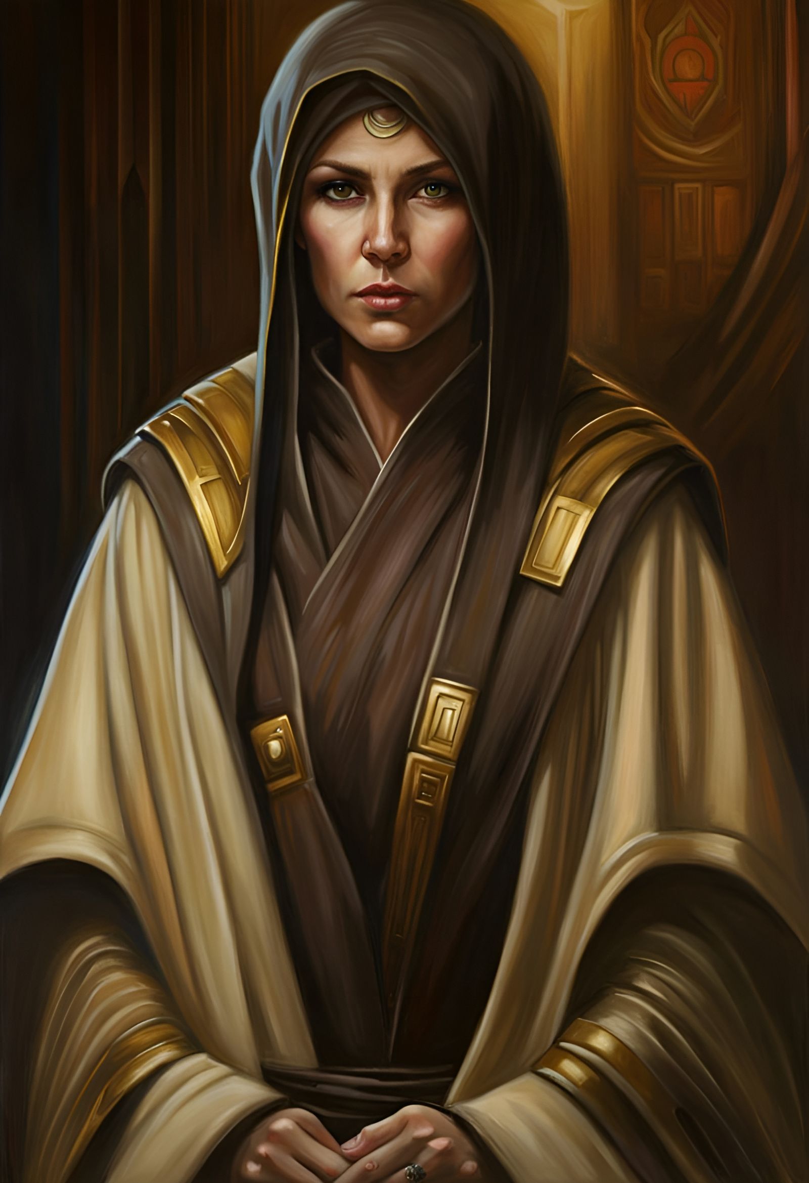 Jedi Woman Portrait in Oil Painting Style