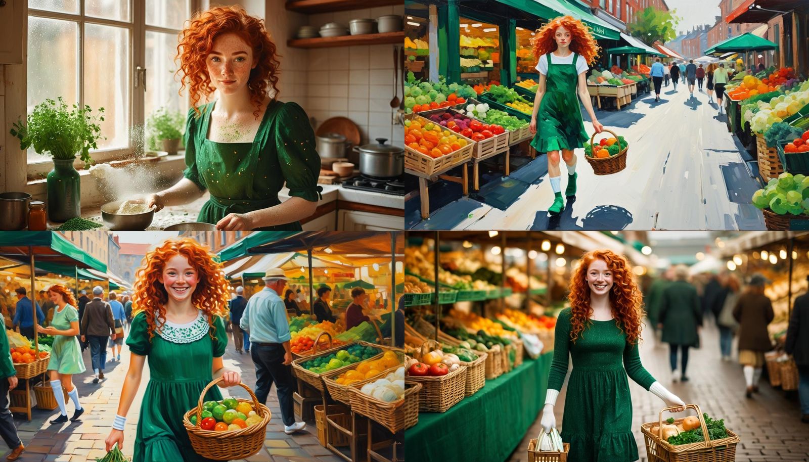 Happy Irish Girl Shopping for Groceries