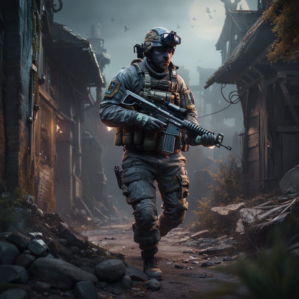 Ghost from Call of Duty: Detailed Matte Painting