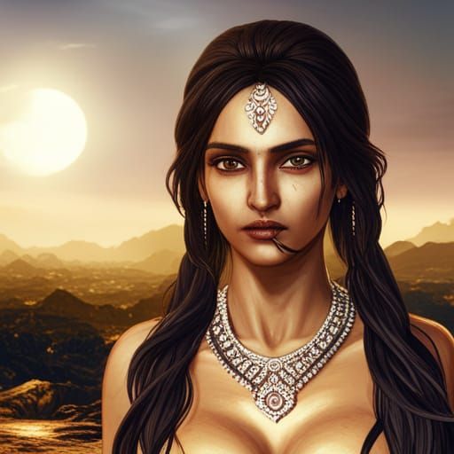 Beautiful Indian Girl: Detailed Matte Painting