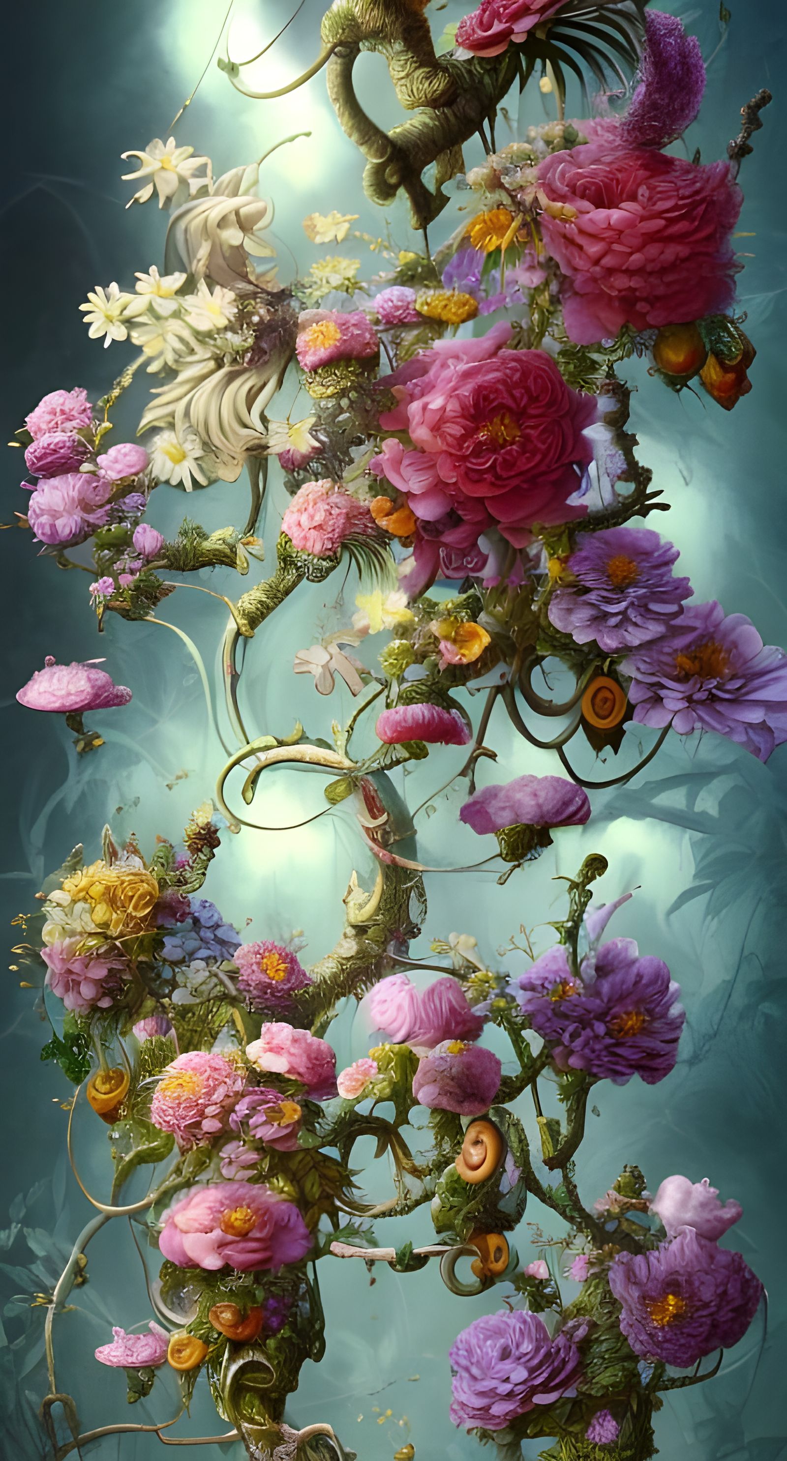 Exotic Flowers and Fruit in Fine China