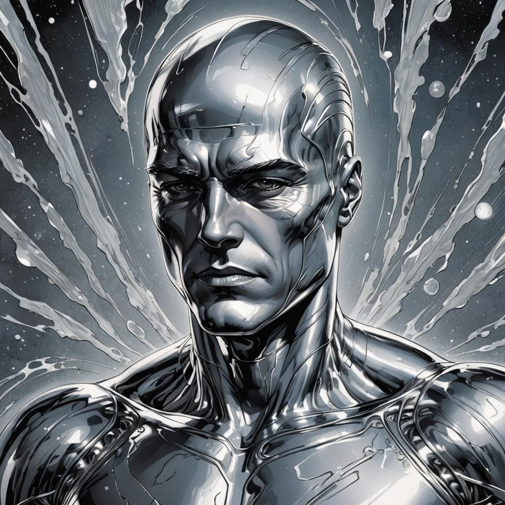 Marlon Brando as Silver Surfer in Comic Book Art