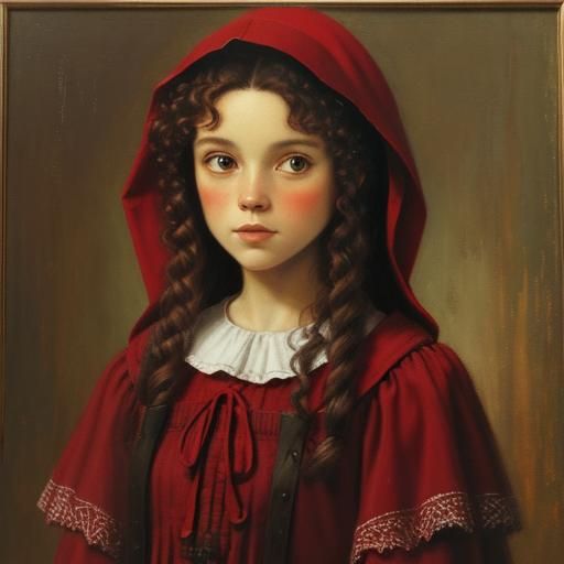 Little Red Riding Hood in Oil Painting Style