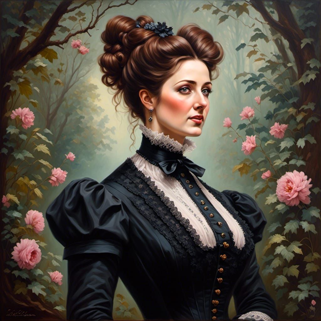 Victorian Woman Portrait in Classic Style