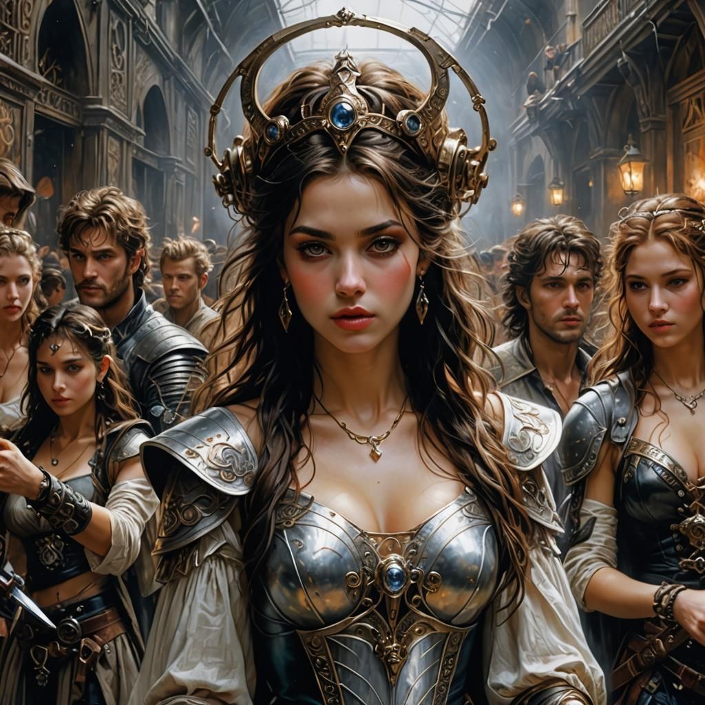 Sci-Fi Fantasy Dance Party in Surrealist Style