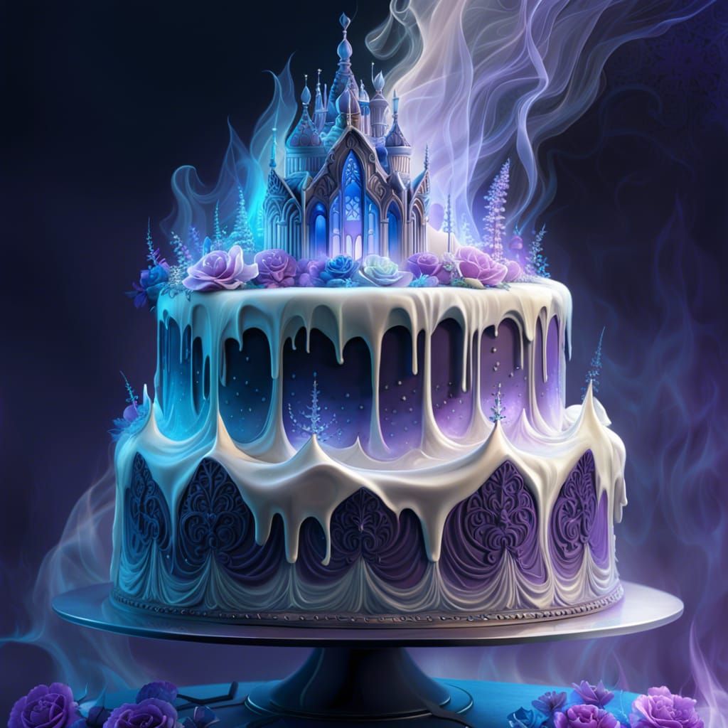 Ghostly White Wedding Cake with Dripping Icing