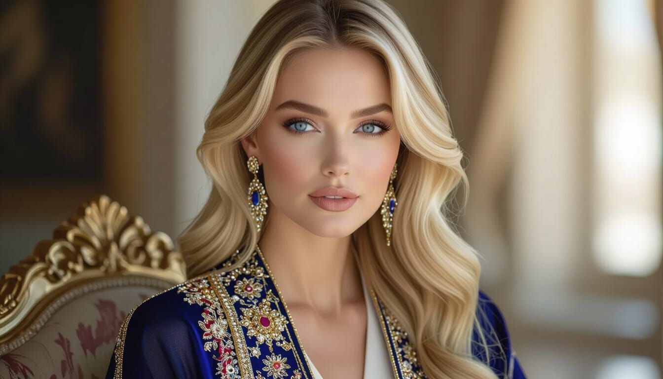 Luxury Abaya Fashion Portrait in Cinematic Style