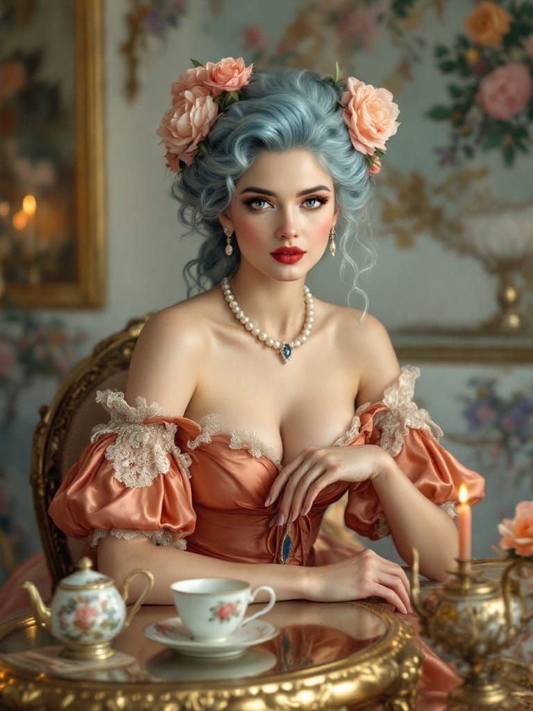 Elegant Noblewoman in Golden Light