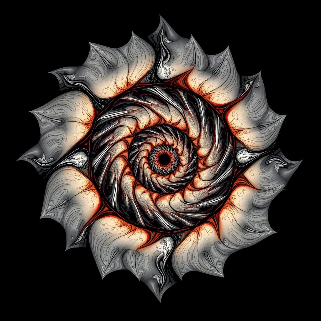 Abstract Vector Fractal Art of Iron and Rust Elements