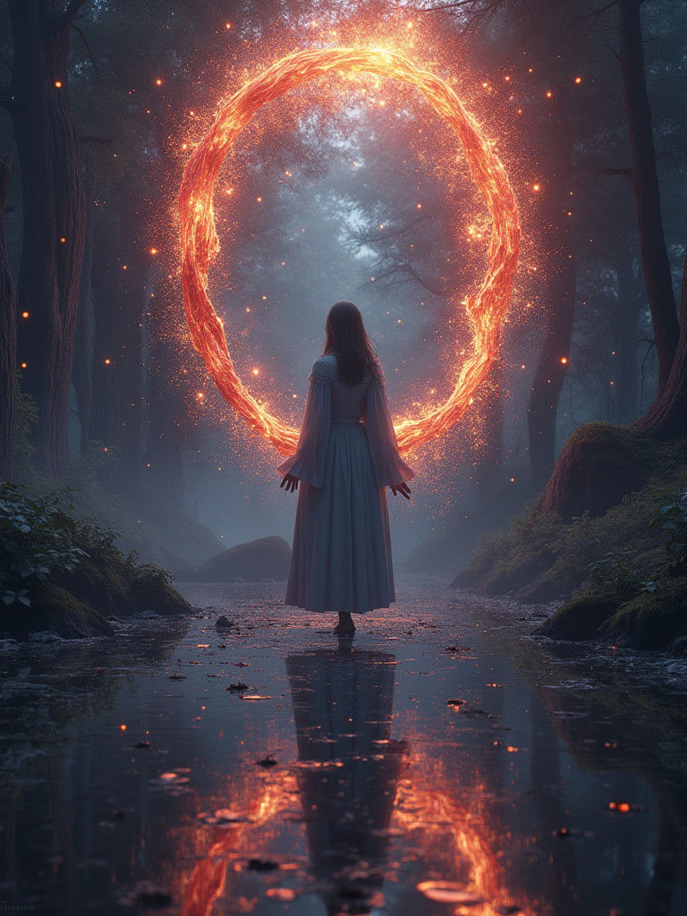 Surreal Shattered Mirror Reflects Distorted Reality