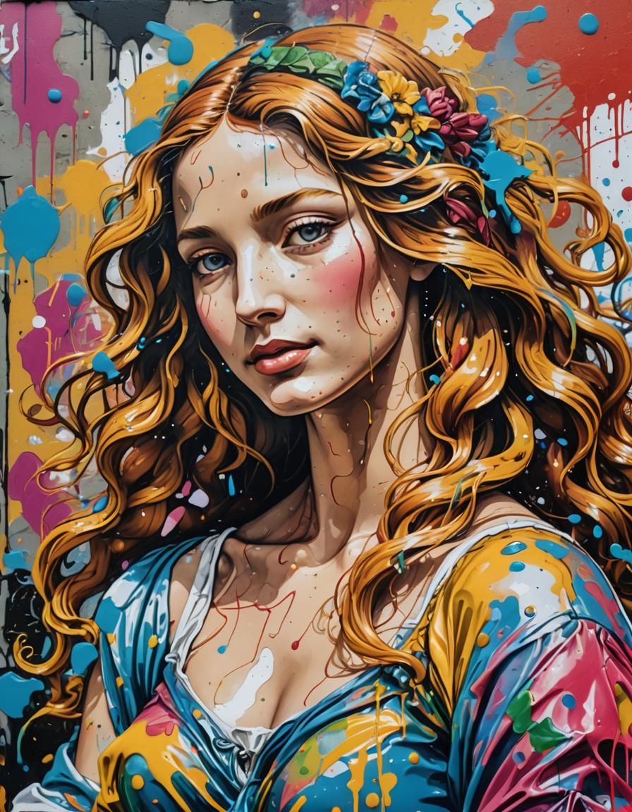 Venus as Graffiti Art, Polychromatic and Detailed