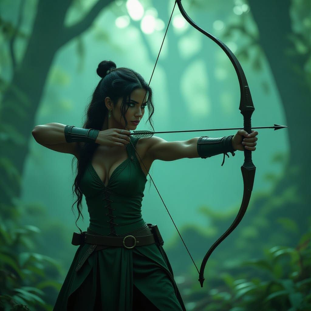 Mystical Forest Archer in Cinematic Lighting
