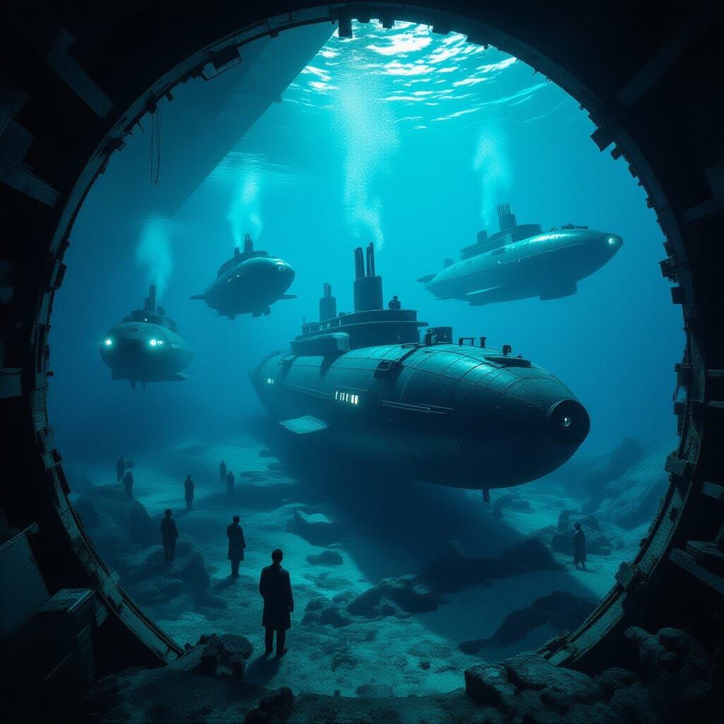 Futuristic Submarines Explore Titanic Wreckage